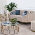 Ella Two Seat Sofa - Chalk - Brass Base / My-Furniture