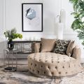 Frankfurt Loveseat - Taupe - Silver Base / My-Furniture