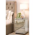 Lucia Toughened mirrored bedside | 3 drawer mirrored bedside with ...