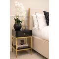 Stiletto Toughened Black Glass and Brass Side Table /My Furniture/brass ...