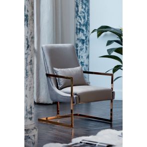 Vantagio Lounge Chair - Dove Grey - Rose Gold base