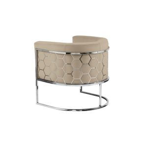 Alveare Tub Chair Silver - Taupe