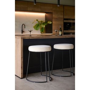 Angelica Counter Stool  – Chalk – Black 