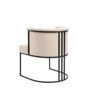 (ID:37225) Aria Dining Chair   J-2152 - Chalk - Black Frame