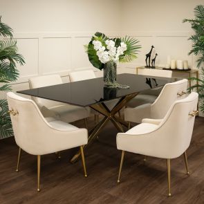 Aster Brass Dining Table