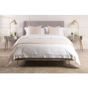 Mason Silver Bed - Brushed Gold Legs