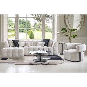 Berlin Left Hand Corner Sofa – Light Taupe Chenille