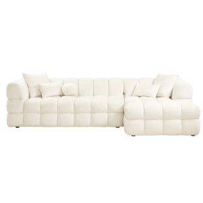 Berlin Right Hand Corner Sofa - Ivory Chenille 