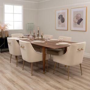 Como Extending Dining Table and 6 Mason Chalk Chairs