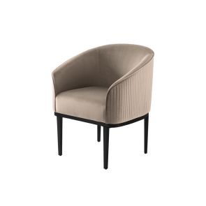 Ella Dining Chair - Taupe - Black Base