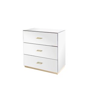 Harper Mirrored Chest of Drawers – Champagne Gold Details