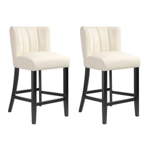Set of 2 Hatfield counter stool - Cream faux leather 