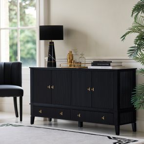 Heidi Schwarzes Sideboard Messing/Silber