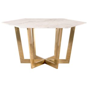 Kronos Brass Dining Table and 6 Watson Storm Grey chairs 