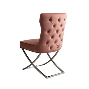 Wexler Dining Chair  Blush Pink -Silver Base  