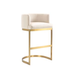 Lasco Bar Stool – Chalk - Brushed Brass Base