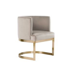 Lasco Dining Chair - Taupe - Brushed Brass Base