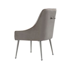 Mason Dining Chair Dove Grey - Shiny Silver Legs