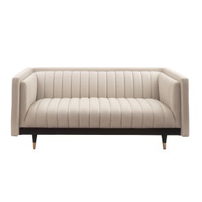 (ID:37150) Metz 2 seater sofa – Faux leather - Light taupe