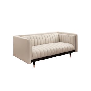 (ID:37150) Metz 2 seater sofa – Faux leather - Light taupe