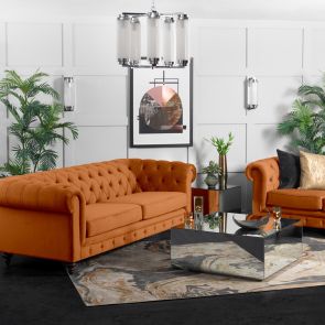 Monty Three Seat Sofa - Pumpkin