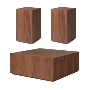 Set of 2 Renato Side tables and Coffee table  Walnut