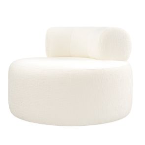 Rolls Swivel Chair Ivory Chenille