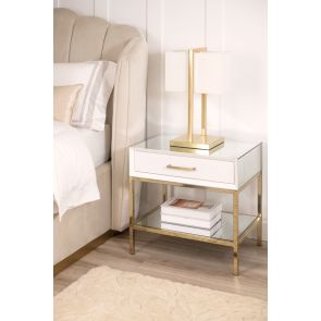 (ID:37157) Trio WHITE Bedside Table TR-21 