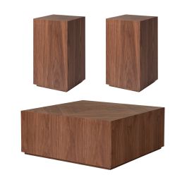 Set of 2 Renato Side tables and Coffee table Walnut