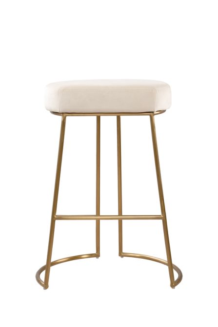 Angelica Counter Stool Chalk Brass