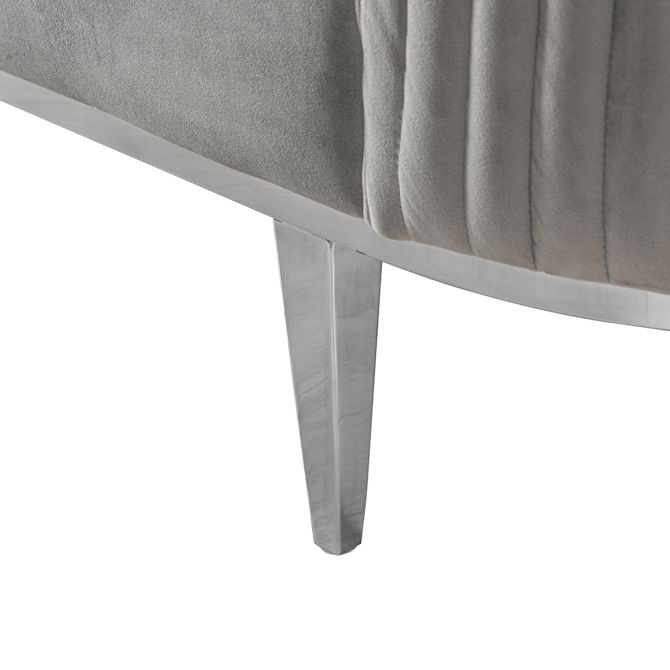 Ella Two Seat Sofa – Dove Grey – Polished chrome base
