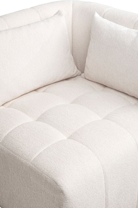 Essen Left Hand Curved Corner Sofa – Cream Chenille