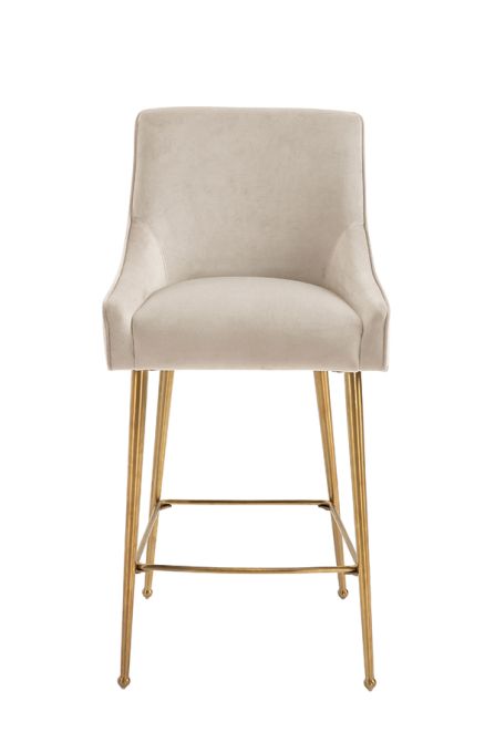 Mason Bar Stool - Chalk - Brushed Gold Legs