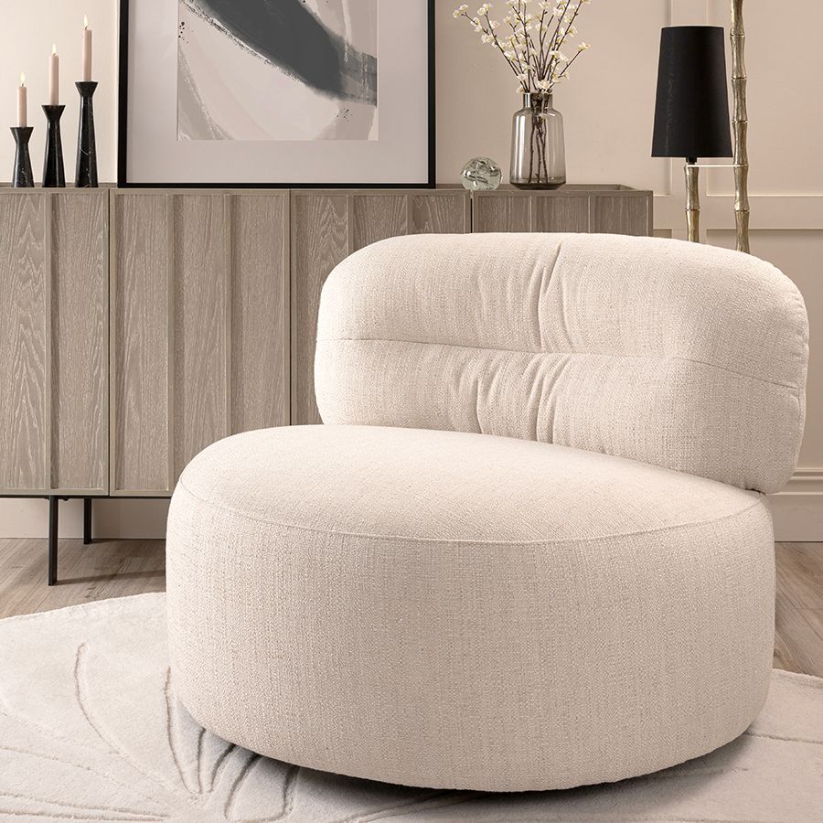 Mush Swivel Chair Natural Linen