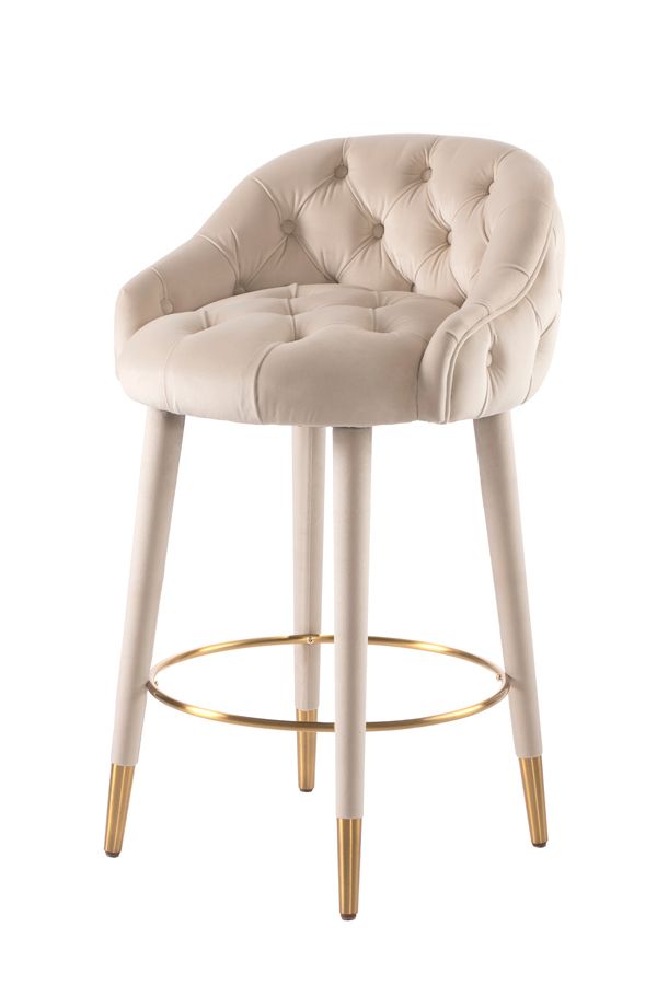 Sophia Counter Stool Chalk Brass Caps